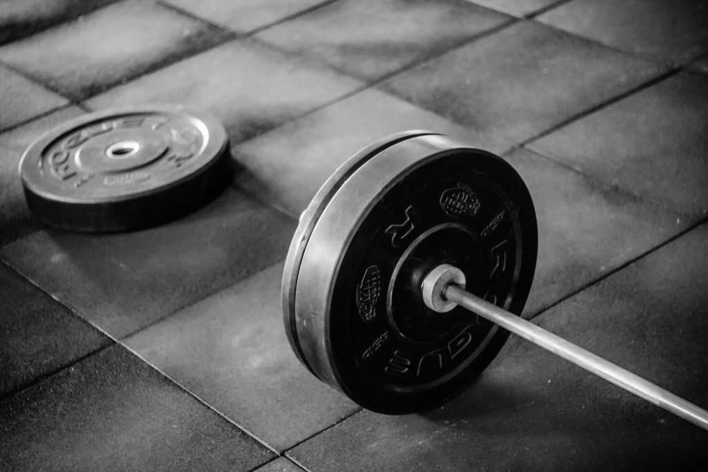 Dumbbells in a personal gym at home