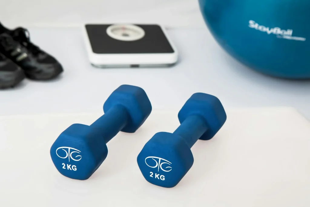 Examples of fitness equipment used for weight training and resistance exercises in our U-Fit fitness programs